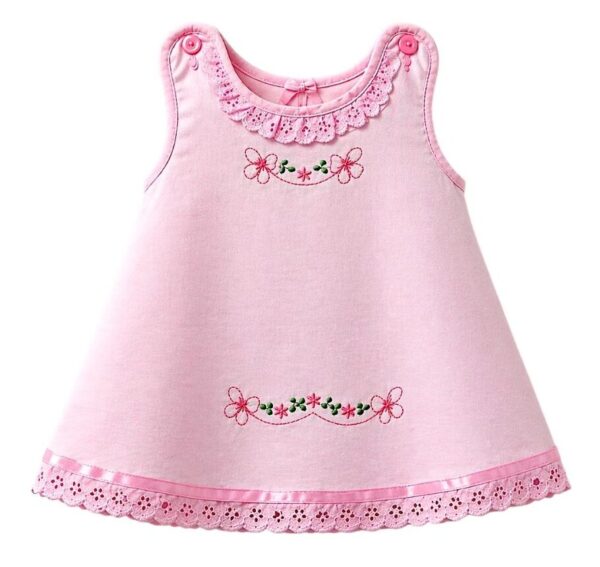 #VestidoInfantil #ModaBebés #VestidoRosa #BordadosFlorares #EncajeDelicado #EstiloClásico #AltaCosturaInfantil #EventosEspeciales #ModaTierna #CreacionesFlérida