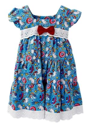 #VestidoInfantil #ModaNiñas #VestidoDeVerano #EstampadoUnicornios #EstiloColorido #EncajeDelicado #VestidoConLazo #EventosInfantiles #SesionesFotográficas #CreacionesFlérida