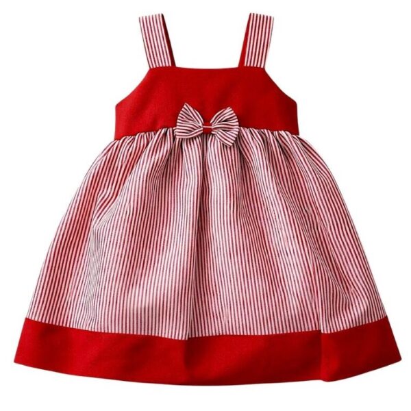 #VestidoInfantil #ModaNiñas #RayasClásicas #VestidoRojoYBlanco #EstiloElegante #ModaDeTemporada #VestidoConLazo #EventosEspeciales #OutfitInfantil #CreacionesFlérida