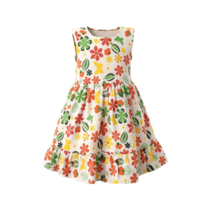 Vestido Infantil Floral Con Lazo