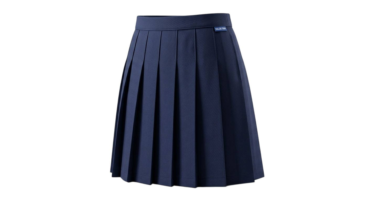 Falda Plisada de Gabardina Clásica Escolar / Casual